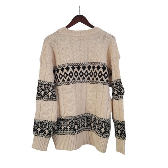 COPY - New Revolve X Line & Dot Fair Isle Cable Knit Chunky Oversized Sweater L… - Picture 5 of 6